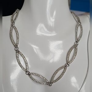 Vintage Christian DIOR Designer Luxury Silver Evening Crystal Choker Necklace